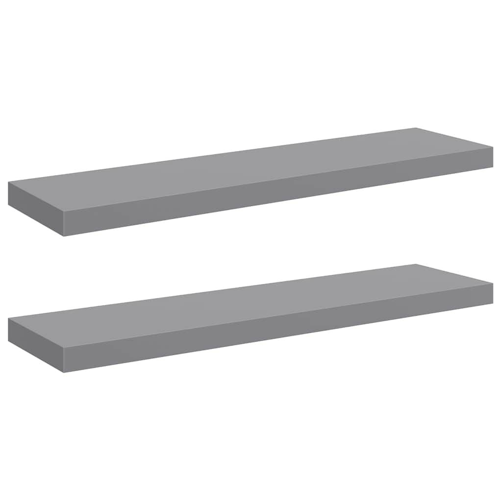 Zwevende Wandschappen MDF Grijs 2 stuks (90 cm) met 53% korting