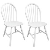 vidaXL Eetkamerstoelen Massief Rubberwood Wit (2 stuks) - 35% Korting