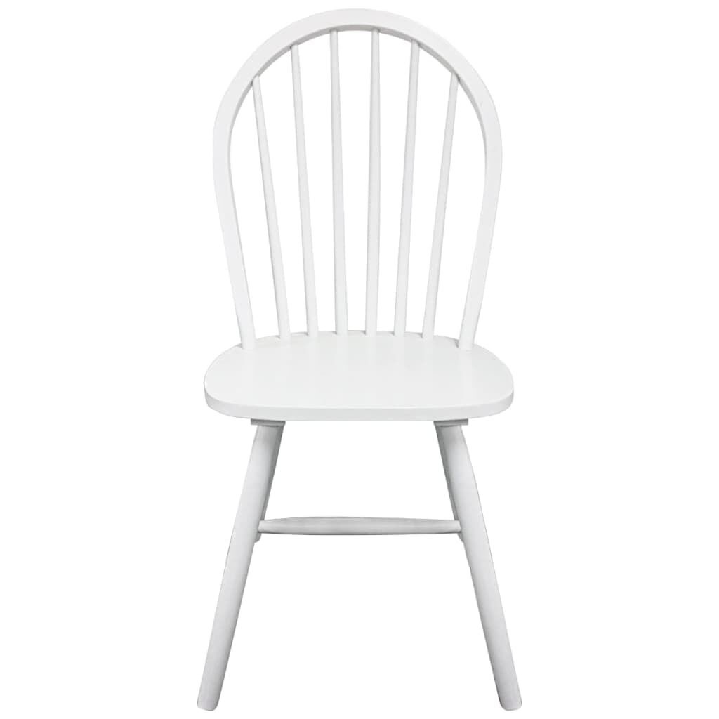 vidaXL Eetkamerstoelen Massief Rubberwood Wit (2 stuks) - 35% Korting