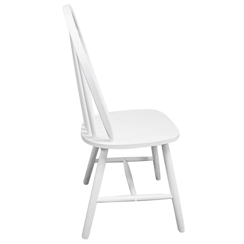 vidaXL Eetkamerstoelen Massief Rubberwood Wit (2 stuks) - 35% Korting