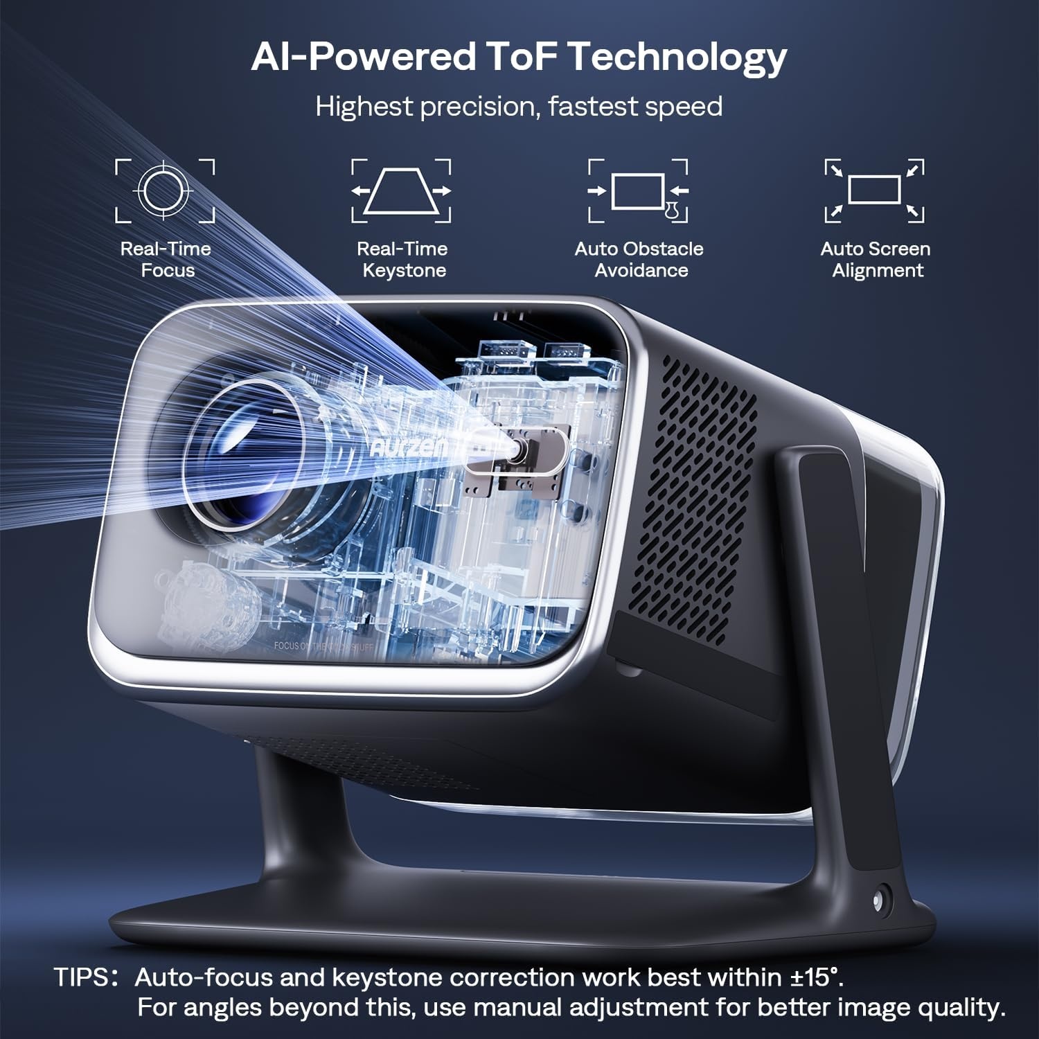 Smart Beamer Projector - 4K, 1080p, 500 ANSI, Google TV, 35% Korting