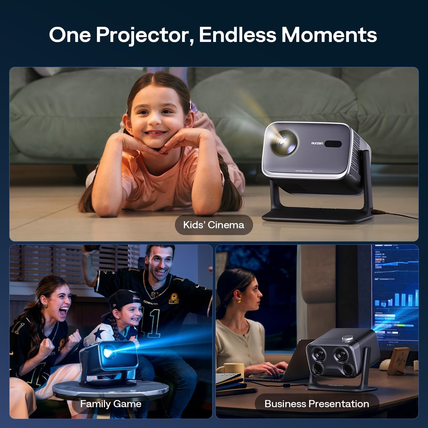 Smart Beamer Projector - 4K, 1080p, 500 ANSI, Google TV, 35% Korting
