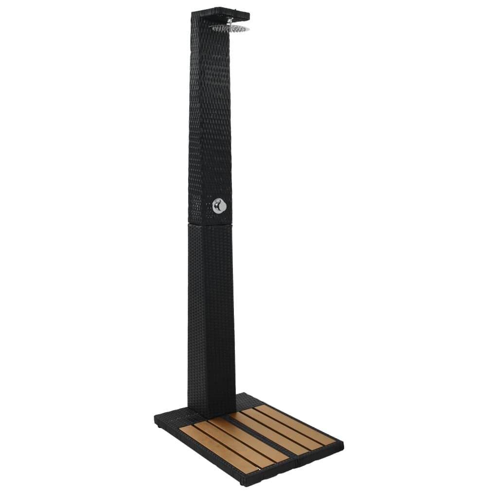 VidaXL Buitendouche Poly Rattan Zwart/Bruin - 35% Korting