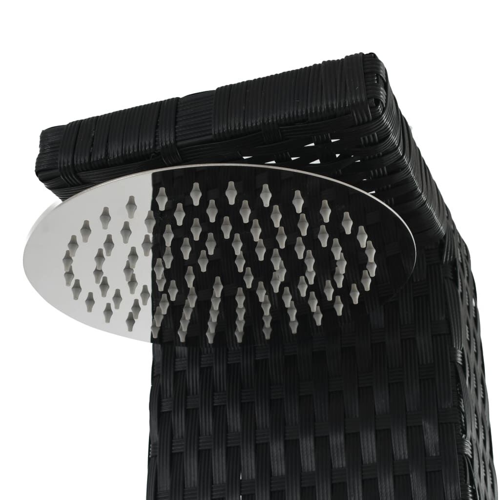 VidaXL Buitendouche Poly Rattan Zwart/Bruin - 35% Korting