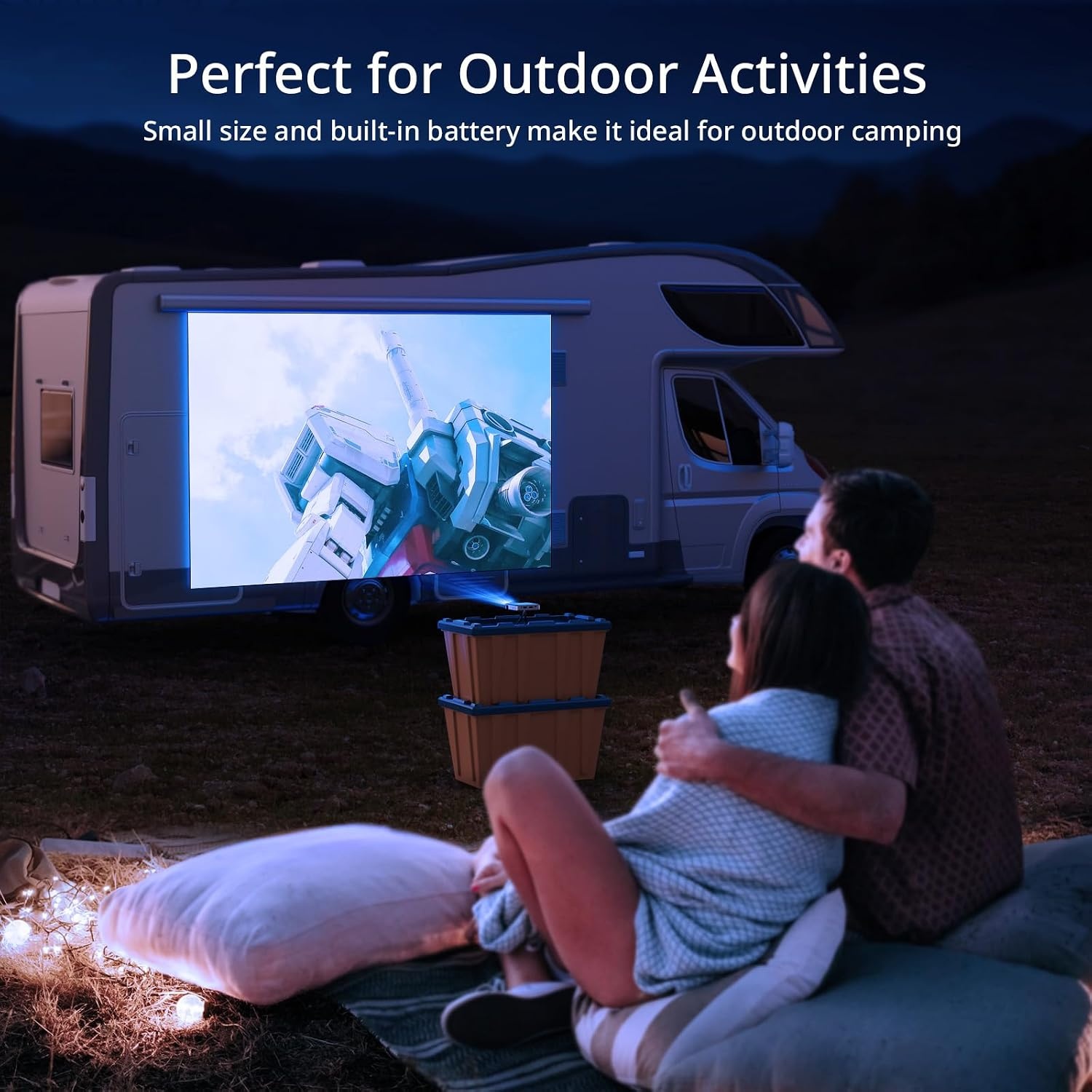 YOTON Y200 Mini DLP Projector - Draagbare Beamer met Accu - Wit