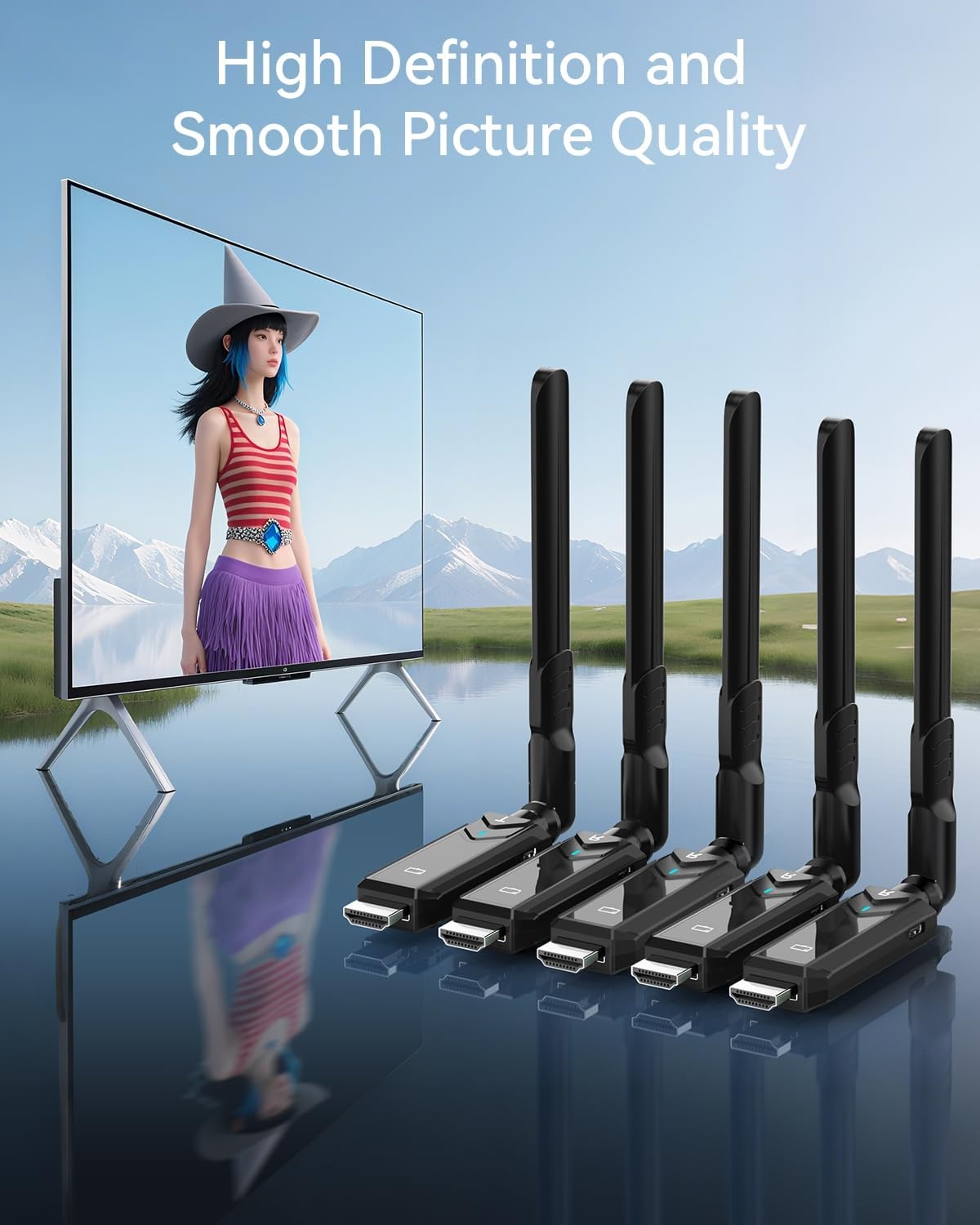 Draadloze HDMI Zender & Ontvanger | 5G UHD 400m | Zwart | 35% Korting