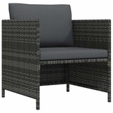 VidaXL Tuinbank met kussens, Poly Rattan Grijs - 53% Korting