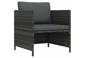 VidaXL Tuinbank met kussens, Poly Rattan Grijs - 53% Korting