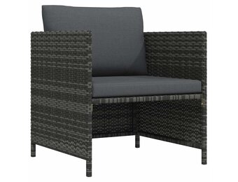 VidaXL Tuinbank met kussens, Poly Rattan Grijs - 53% Korting