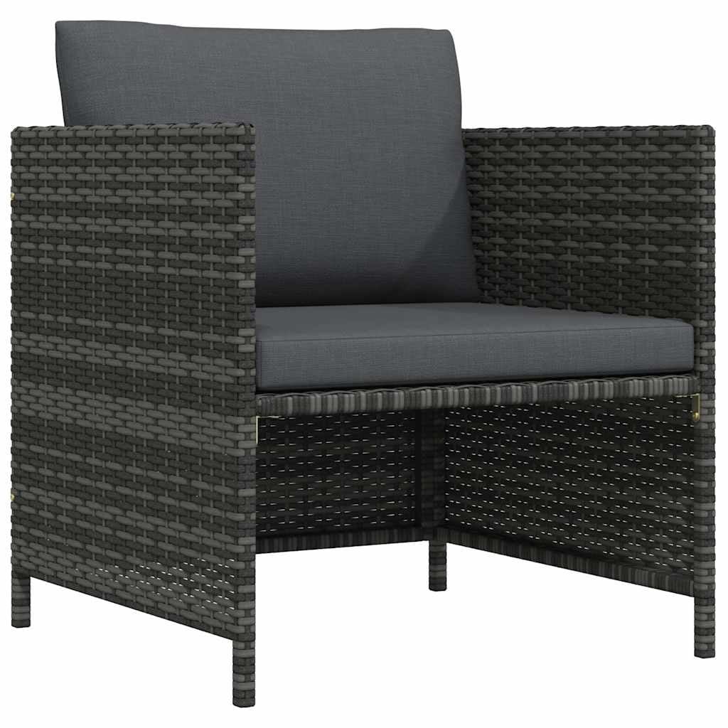 VidaXL Tuinbank met kussens, Poly Rattan Grijs - 53% Korting