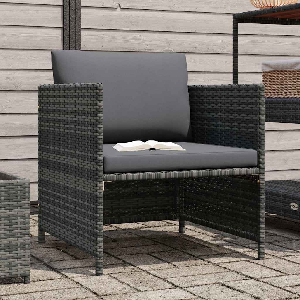 VidaXL Tuinbank met kussens, Poly Rattan Grijs - 53% Korting
