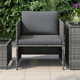 VidaXL Tuinbank met kussens, Poly Rattan Grijs - 53% Korting