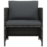VidaXL Tuinbank met kussens, Poly Rattan Grijs - 53% Korting