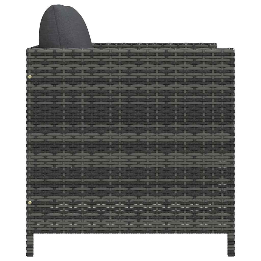VidaXL Tuinbank met kussens, Poly Rattan Grijs - 53% Korting