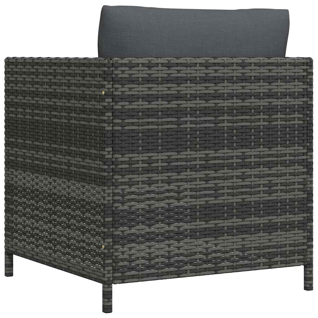 VidaXL Tuinbank met kussens, Poly Rattan Grijs - 53% Korting