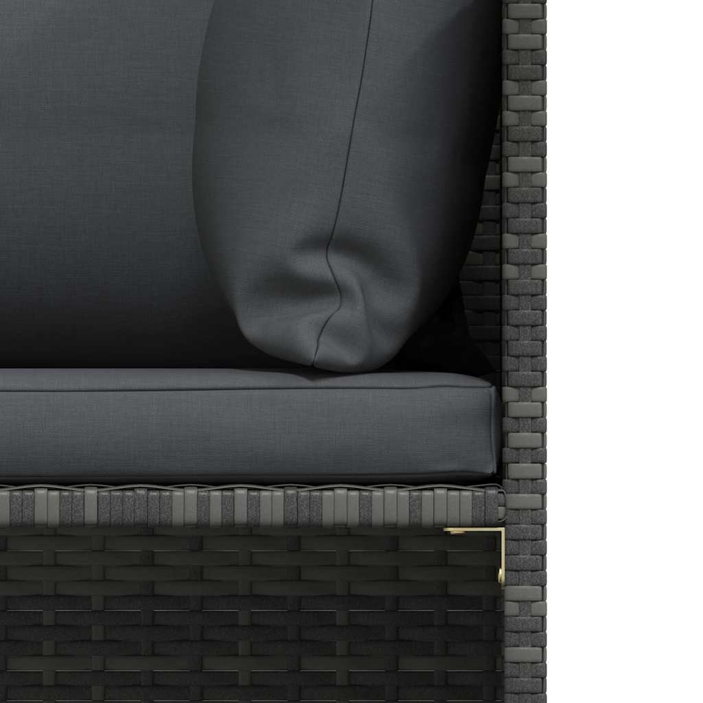 VidaXL Tuinbank met kussens, Poly Rattan Grijs - 53% Korting