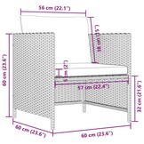 VidaXL Tuinbank met kussens, Poly Rattan Grijs - 53% Korting