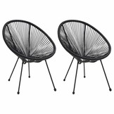 vidaXL Maanstoelen 2 stuks zwart Rotan - 34% Korting