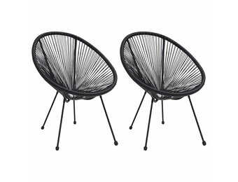 vidaXL Maanstoelen 2 stuks zwart Rotan - 34% Korting