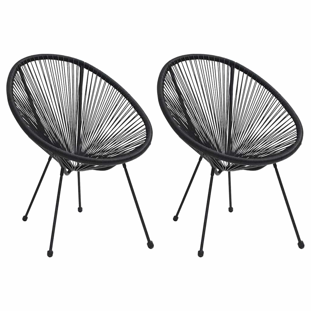 vidaXL Maanstoelen 2 stuks zwart Rotan - 34% Korting
