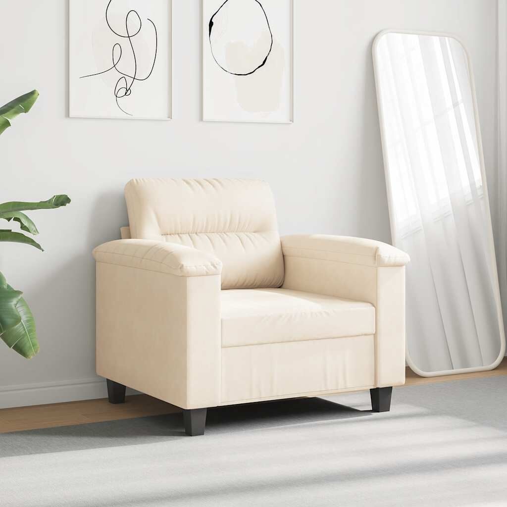 vidaXL Fauteuil 60 cm microvezelstof beige