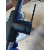 SCHÜTTE 33126 Los Angeles Wastafelarmatuur met hoge uitloop, waterkraan voor de badkamer met pop-up excentrische wastafelkraan, hoge wastafelkraan met eengreepsmengkraan, zwart