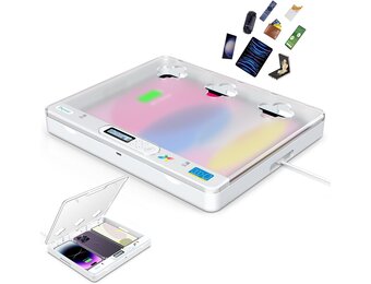 Telefoonvergrendelingsbox met timer, telefoonvanger, zelfcontrole, timer, vergrendelingsbox voor iPad/pad, om kinderen/volwassenen te helpen telefoonverslaving te voorkomen (kristal)