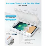 Telefoonvergrendelingsbox met timer, telefoonvanger, zelfcontrole, timer, vergrendelingsbox voor iPad/pad, om kinderen/volwassenen te helpen telefoonverslaving te voorkomen (kristal)