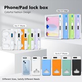 Telefoonvergrendelingsbox met timer, telefoonvanger, zelfcontrole, timer, vergrendelingsbox voor iPad/pad, om kinderen/volwassenen te helpen telefoonverslaving te voorkomen (kristal)