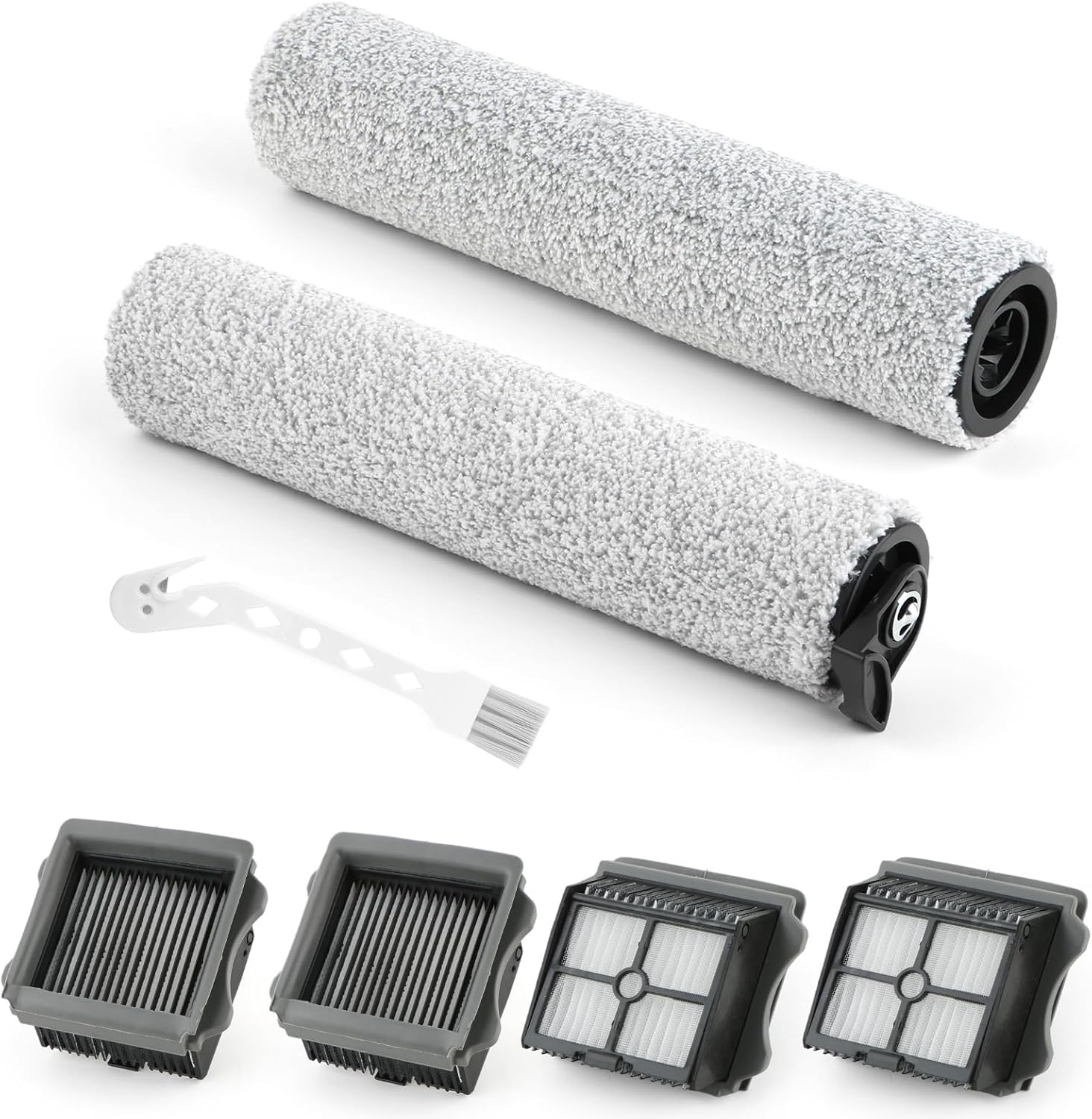 2 borstelrollen, 2 filters, reserveonderdelen voor Tineco Floor One S5 STEAM/I-floor 5 STEAM draadloos huisdier, Floor One S5 STEAM/I-floor 5 STEAM, nat-/droogzuiger, reserveonderdelenset