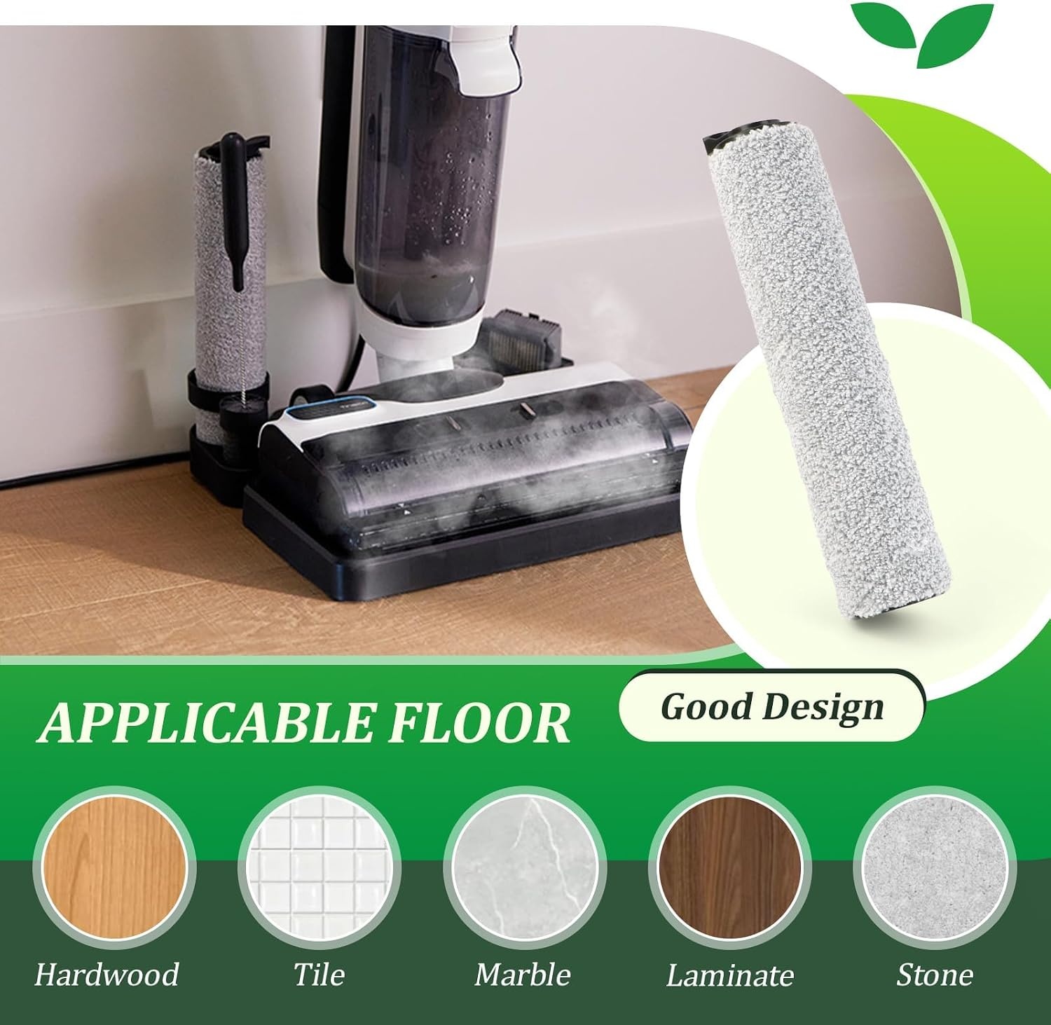 2 borstelrollen, 2 filters, reserveonderdelen voor Tineco Floor One S5 STEAM/I-floor 5 STEAM draadloos huisdier, Floor One S5 STEAM/I-floor 5 STEAM, nat-/droogzuiger, reserveonderdelenset