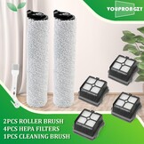 2 borstelrollen, 2 filters, reserveonderdelen voor Tineco Floor One S5 STEAM/I-floor 5 STEAM draadloos huisdier, Floor One S5 STEAM/I-floor 5 STEAM, nat-/droogzuiger, reserveonderdelenset