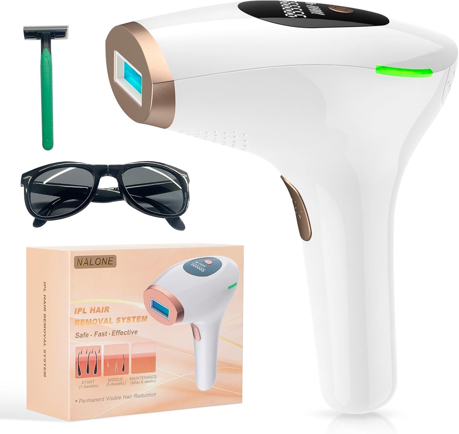 NALONE IPL Laser Ontharingsapparaat met Koelfunctie - 999.999 Flitsen - 5 Energiestanden