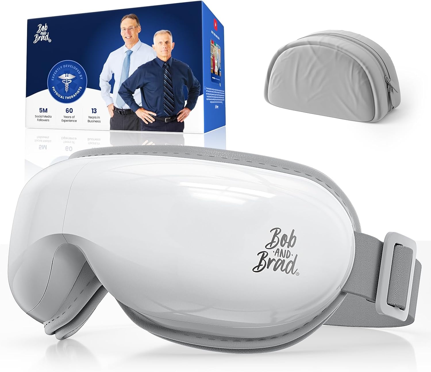 Bob and Brad EyeOasis 3 Oogmassageapparaat met Warmtefunctie, Compressie en Muziek, Opvouwbare en Oplaadbare Eye Massager, voor Ontspanning bij Vermoeide Ogen en Betere Nachtrust