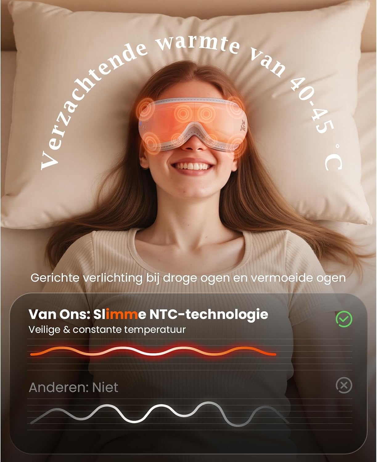 Bob and Brad EyeOasis 3 Oogmassageapparaat met Warmtefunctie, Compressie en Muziek, Opvouwbare en Oplaadbare Eye Massager, voor Ontspanning bij Vermoeide Ogen en Betere Nachtrust