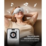 Bob and Brad EyeOasis 3 Oogmassageapparaat met Warmtefunctie, Compressie en Muziek, Opvouwbare en Oplaadbare Eye Massager, voor Ontspanning bij Vermoeide Ogen en Betere Nachtrust
