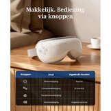 Bob and Brad EyeOasis 3 Oogmassageapparaat met Warmtefunctie, Compressie en Muziek, Opvouwbare en Oplaadbare Eye Massager, voor Ontspanning bij Vermoeide Ogen en Betere Nachtrust