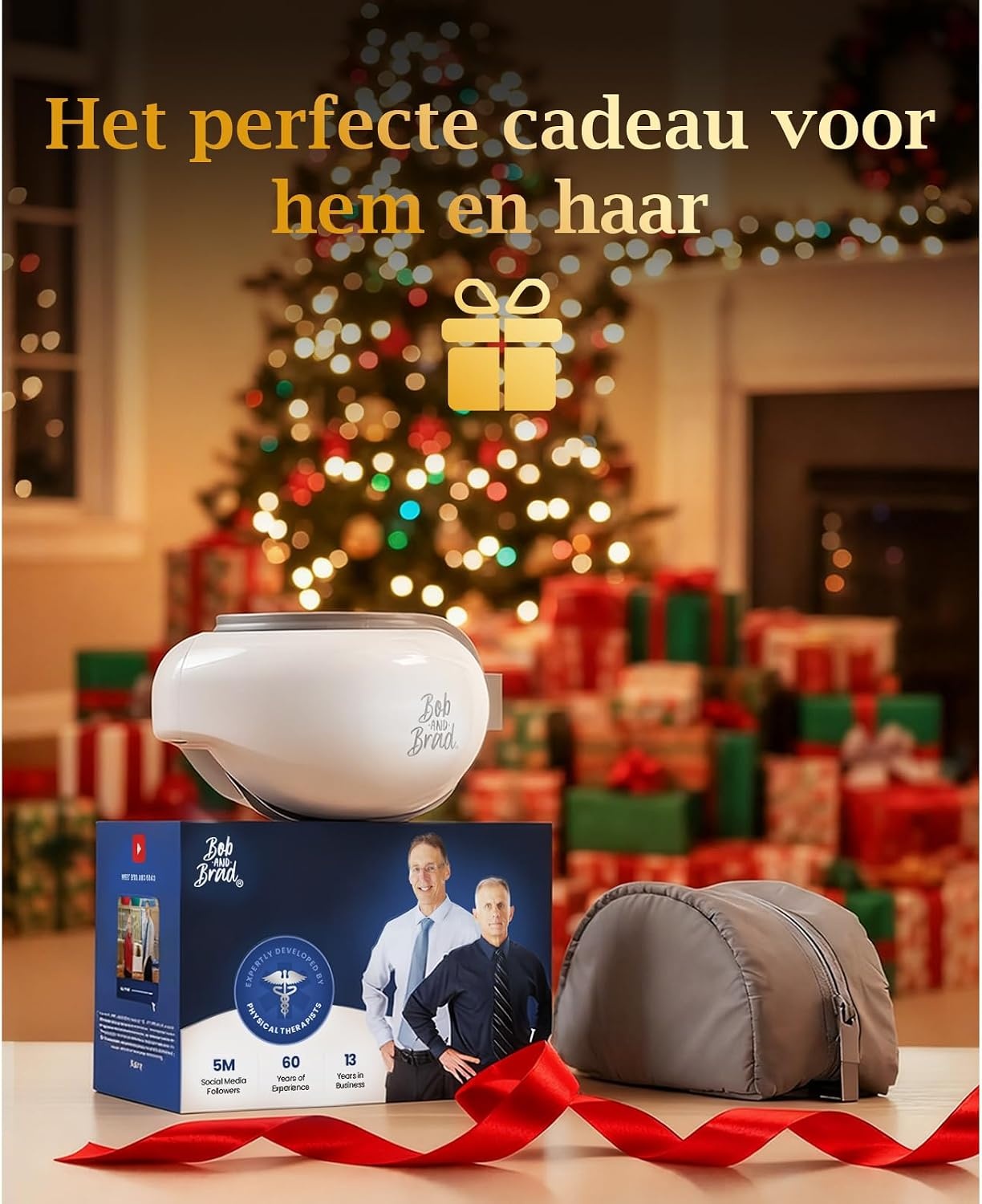 Bob and Brad EyeOasis 3 Oogmassageapparaat met Warmtefunctie, Compressie en Muziek, Opvouwbare en Oplaadbare Eye Massager, voor Ontspanning bij Vermoeide Ogen en Betere Nachtrust