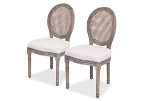 Eetkamerstoelen Crèmekleurig Stof (2 stuks) - 30% Korting