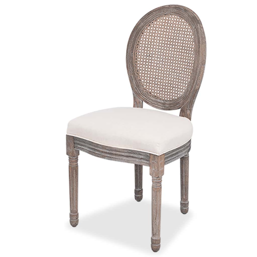vidaXL Eetkamerstoelen 2 st stof crèmekleurig