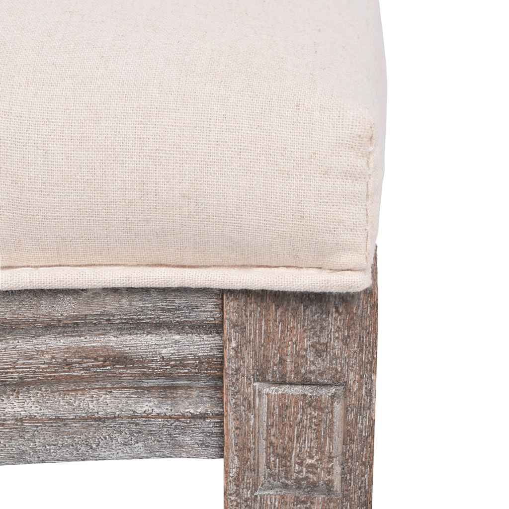 vidaXL Eetkamerstoelen 2 st stof crèmekleurig