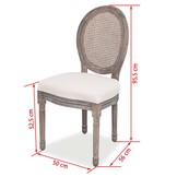 vidaXL Eetkamerstoelen 2 st stof crèmekleurig