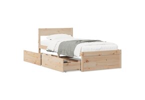 vidaXL Massief Grenenhouten Bedframe met Lades 90x200 cm - 35% Korting