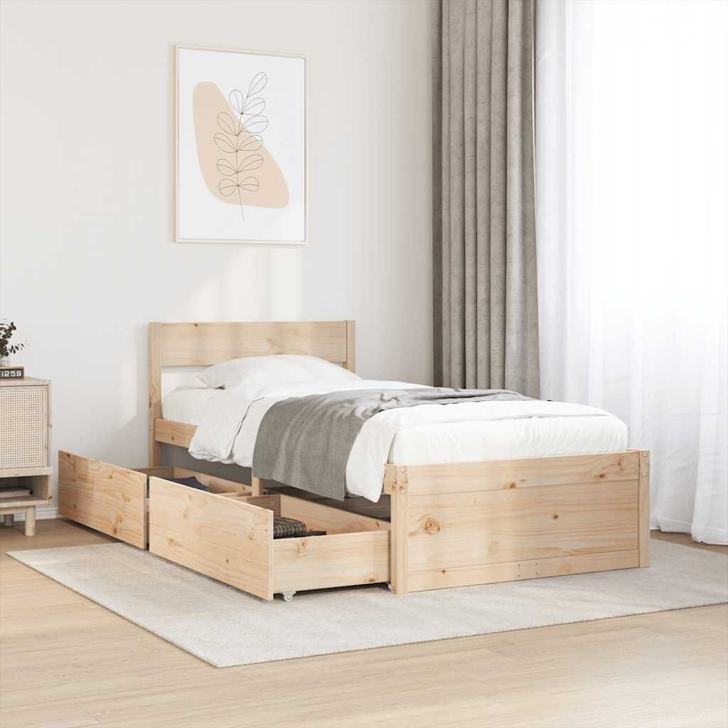 vidaXL Bedframe zonder matras massief grenenhout 90x200 cm