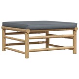 vidaXL 3-delige Loungeset met donkergrijze kussens bamboe