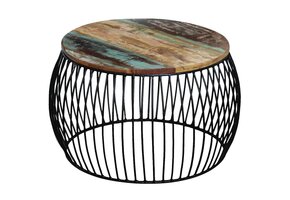 Salontafel Gerecycled Hout & Metaal 68x37 cm - 54% Korting!