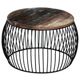 vidaXL Salontafel rond 68x37 cm massief gerecycled hout