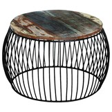 vidaXL Salontafel rond 68x37 cm massief gerecycled hout