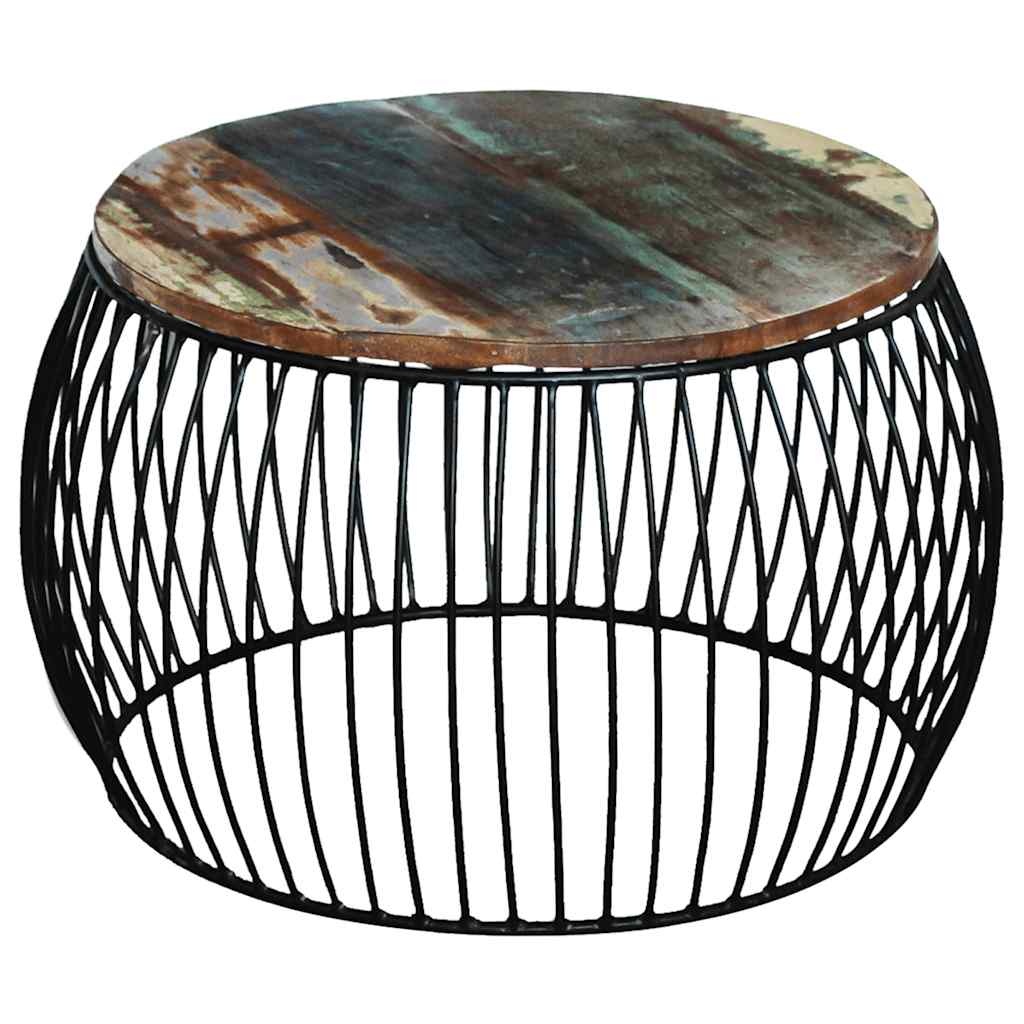 vidaXL Salontafel rond 68x37 cm massief gerecycled hout