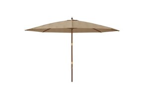 Parasol Taupe 400x273cm met Houten Paal - 55% Korting!